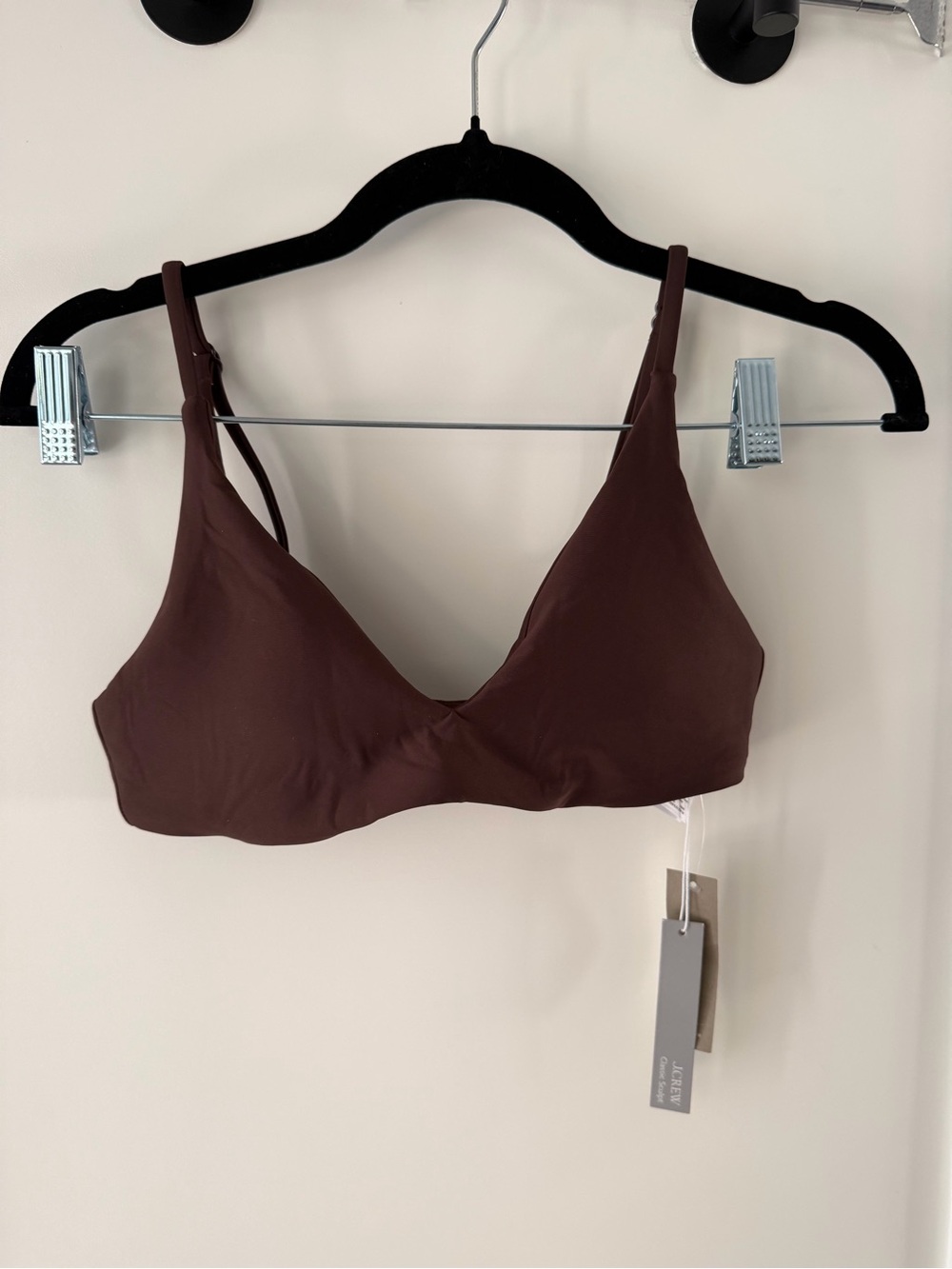 J. Crew Brown Wireless Triangle Bikini Top
